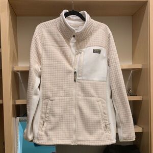L.L. Bean Beige Grid Fleece Jacket